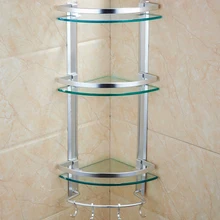 Рамка для ванной из закаленного стекла, трехслойный Штатив для ванной комнаты, полотенца, полки для хранения для ванной комнаты, угловая рамка LO5151114