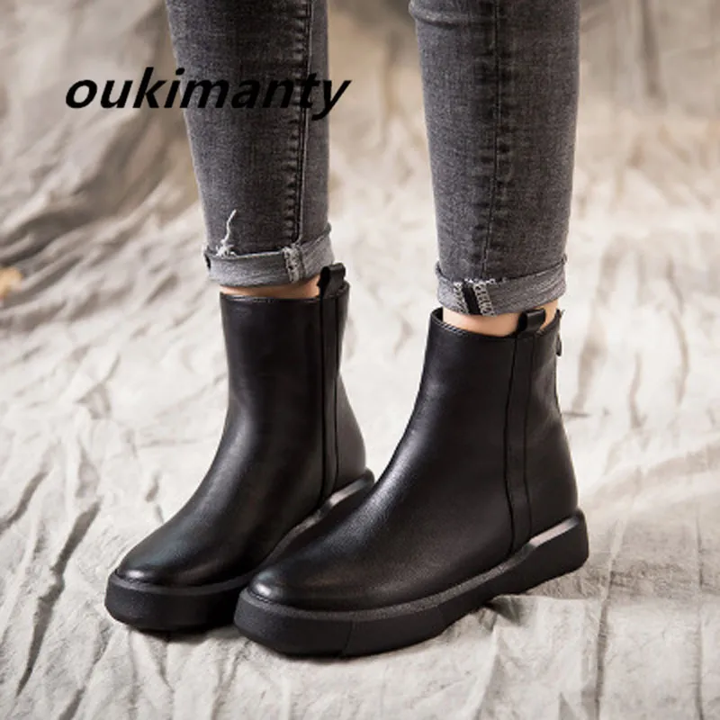 

Autumn Woman Platform Ankle Boots Women Boots Low Heels Sexy Women Shoes Motorcycle #Y0799157Q
