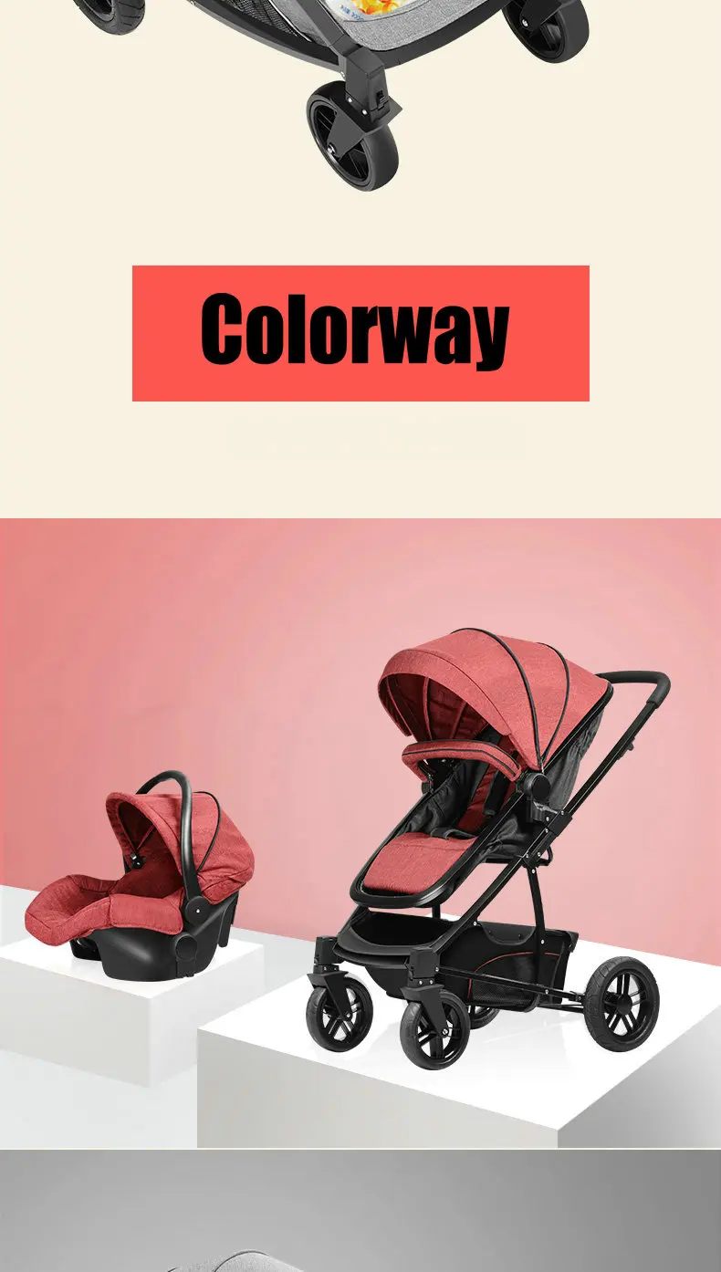 3 в 1 детская коляска с автокресла безопасности, детская коляска highlandscape, резиновые колеса Детские коляски, детская коляска из алюминиевого сплава