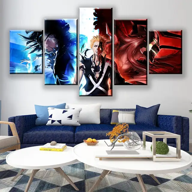Pared Arte Lienzo Pinturas 5 Piezas Lejia Fotos Anime Huellas Casa