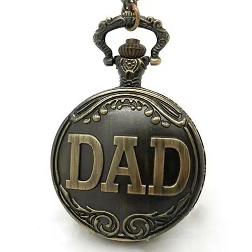 

New Vintage Men DAD Quartz Pocket Watch Necklace Pendant Chain Father's Day Gift pocket watch watch