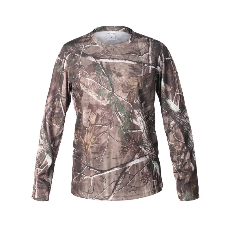 

Man Bionic Hunting T-shirt Quick Dry Breathable Long Sleeve Camouflage Shirt Men Hiking T-shirt Tactical Military Clothing Tops