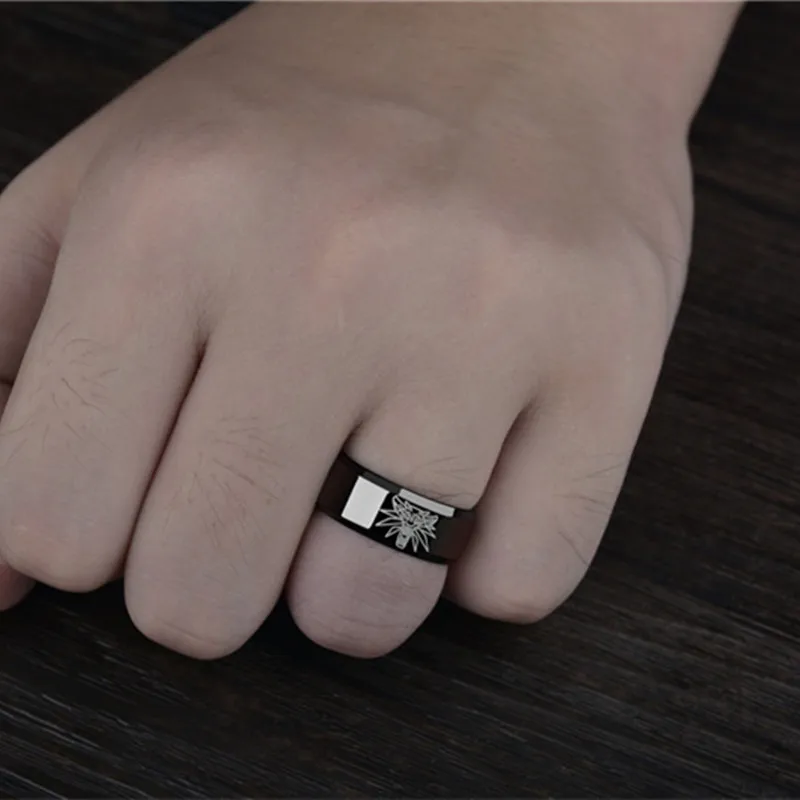 

Game The Witcher 3 Stainless Steel Ring Wild Hunt Medallion One Stark of Winterfell Direwolf Wolf Men Jewelry 19028