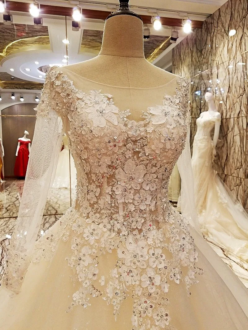 Backlake Robe de mariage 2018 кружевное платье длиной до пола кружевные свадебные платья из