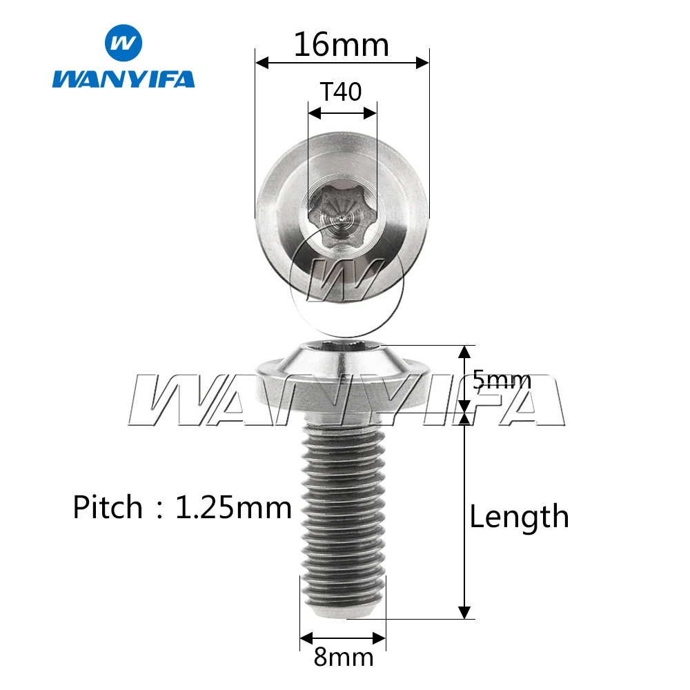 Титановый "Wanyifa" болты M8x20 с фокусным расстоянием 25 мм с шестигранной головкой винт для мотоцикла ободного тормоза вилки