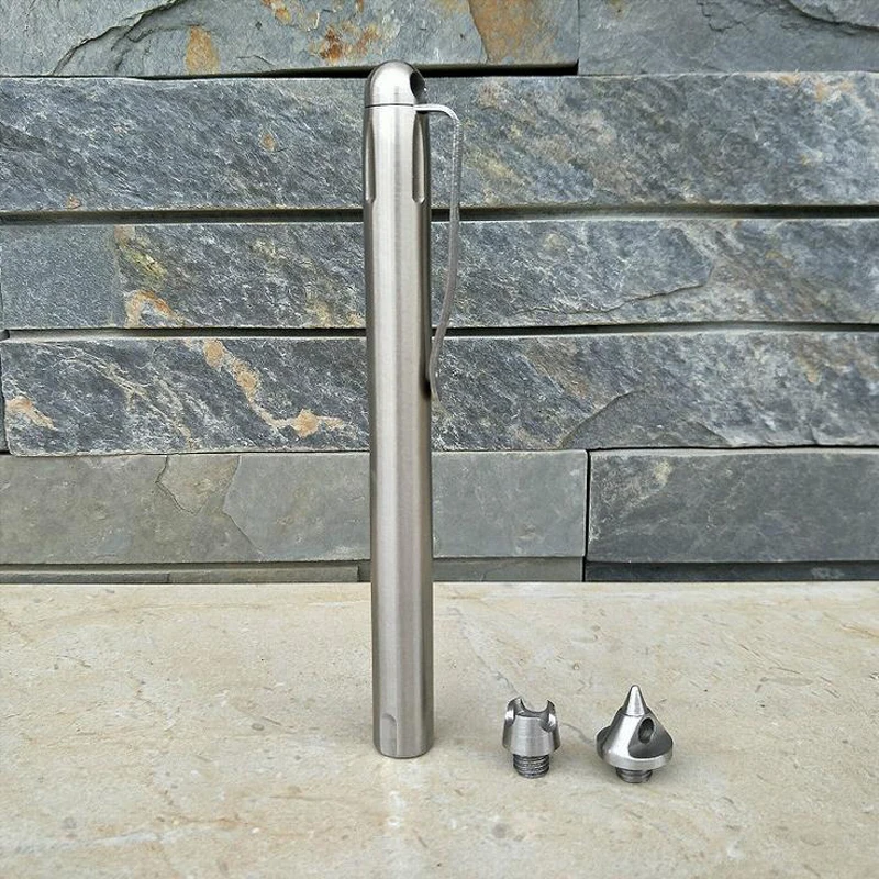Tactical Pen 2 Attack Head Stainless Steel Ballpoint  Pen Self Defense weapon Emergency Survival Pen EDC Multifuction Pen  105g