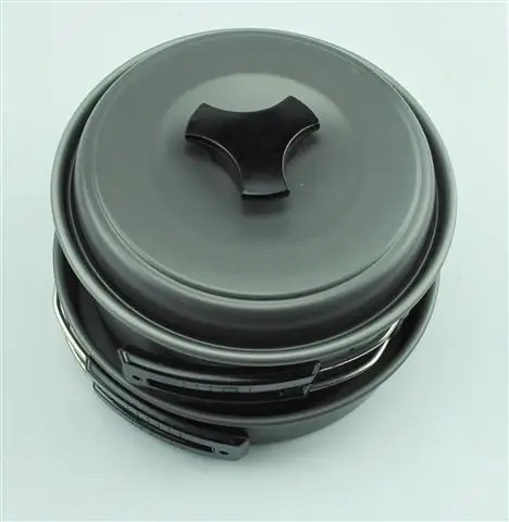 Acampar al aire libre de aluminio antiadherente cocinar utensilios de cocina 1 persona versión