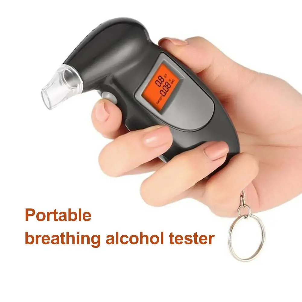 

5 Seconds Alcohol Detector Digital Display Beaked Shape Portable Breathing With 4 Mouthpiece Red Backlit Digital Alcohol Tester