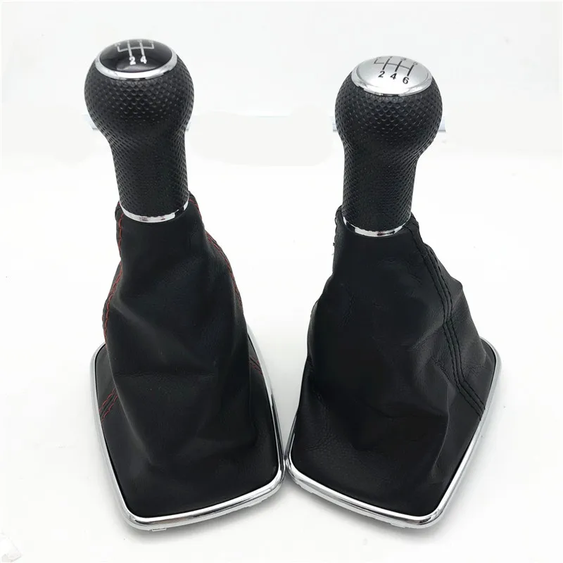 5/6 Speed Gear Shift Knob Lever Shifter Gaitor Boot PU Leather For Volkswagen 2003-2008 Golf 4 IV MK4 GTI R32 VW Bora Jetta MT