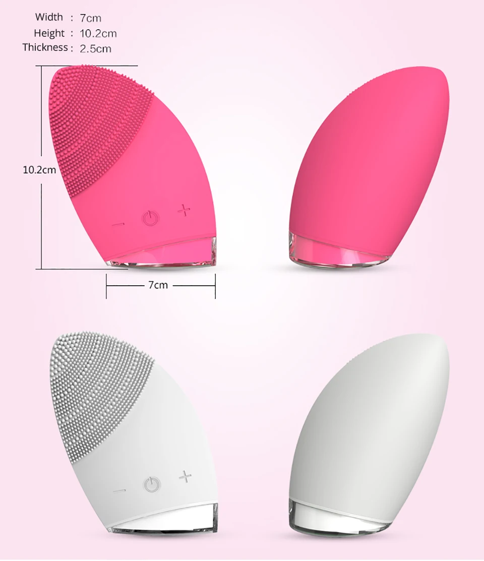 PRITECH Мини электрическая силиконовая Очищающая щетка для лица, звуковой вибрационный массаж, умный Ультра звуковой очиститель для лица, инструмент для красоты