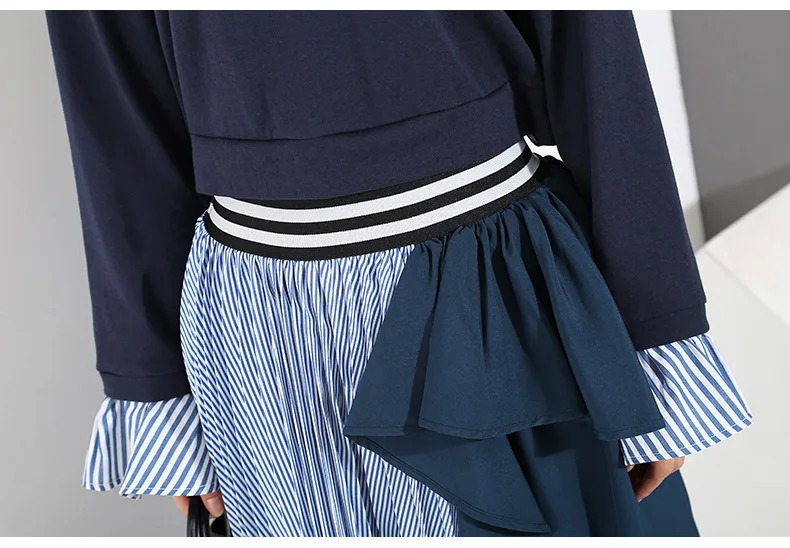 Hongsonghan плиссированная юбка для на осень-зиму новые оригинальные корейские женские шикарный стиль оборками с высокой талией с шифоновые
