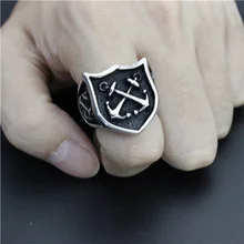 Персональный дизайн якорь крутое кольцо 316L нержавеющая сталь модные ювелирные изделия готический стиль Байкер Якорь Кольцо