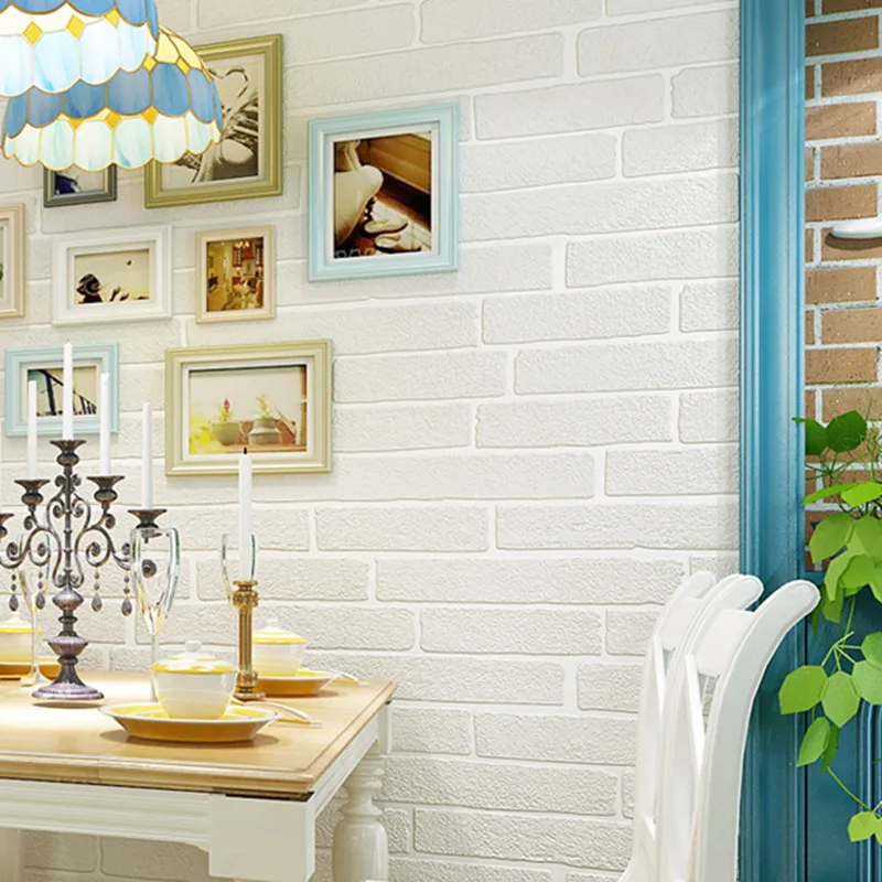 White Brick Non-woven Paper Wallpaper Roll 3D Brick Pattern Living Room Restaurant TV Wall Paper Home Decor Papel De Parede 3D White Brick Non-woven Paper Wallpaper Roll 3D Brick Pattern Living Room Restaurant TV Wall Paper Home Decor Papel De Parede 3D