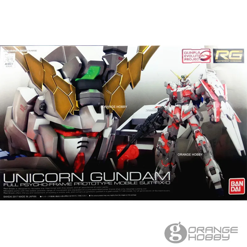 OHS Bandai RG 25 1/144 Bandai RG 25 1/144 Единорог Гандам полный психо-рамка прототип RX-0 мобильный костюм сборные модели комплекты oh