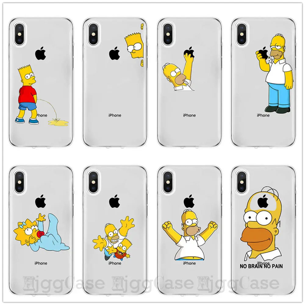 Homer J. Simpson Телефон чехол для iPhone 6 6s 7 8 PLUS X XR XS MAX Милый Забавный модный мультяшный силиконовый чехол для телефона s чехол для телефона Coque Capa Funda для iPhone 11 Pro Max чехлы