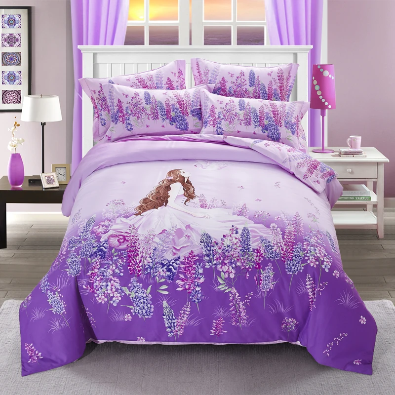 2017 جميلة الفتيات الفراش مجموعة المفرش يحدد المنسوجات المنزلية ملاءات السرير القطن حاف الغطاء شقة بالغين نوم السرير مجموعة juegos