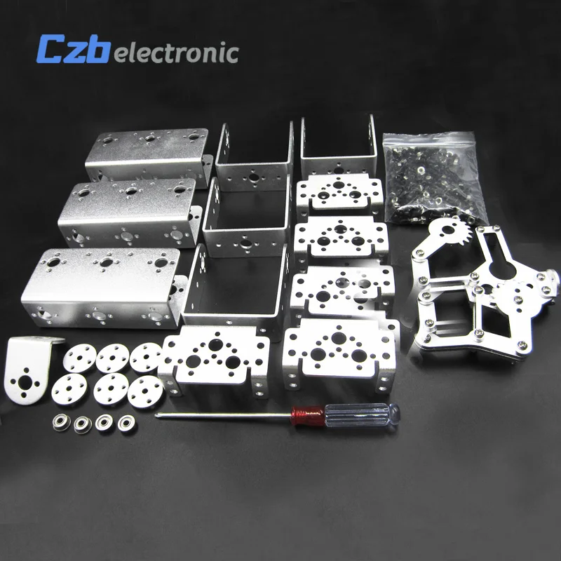 ROT3U 6DOF Aluminium Robot Arm Mechanical Robotic Clamp Claw Silver 1