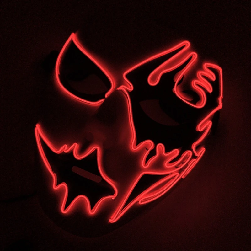 Маска для Хэллоуина, ночная, атмосферная, декоративная маска для лица, для мужчин и женщин, светодиодная, светильник, излучающая маску - Цвет: Золотой