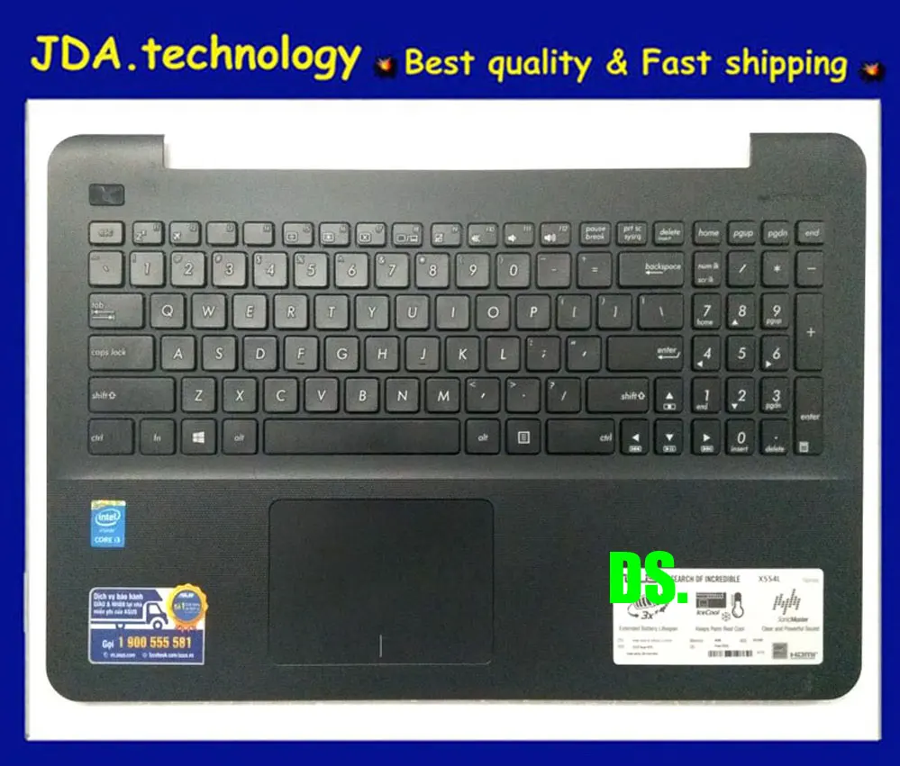 

95%New/orig Black palmrest topcase FOR ASUS X555LP A555 K555L A555LD X555LD W519L Y583L R556 US keyboard upper cover,Touchpad