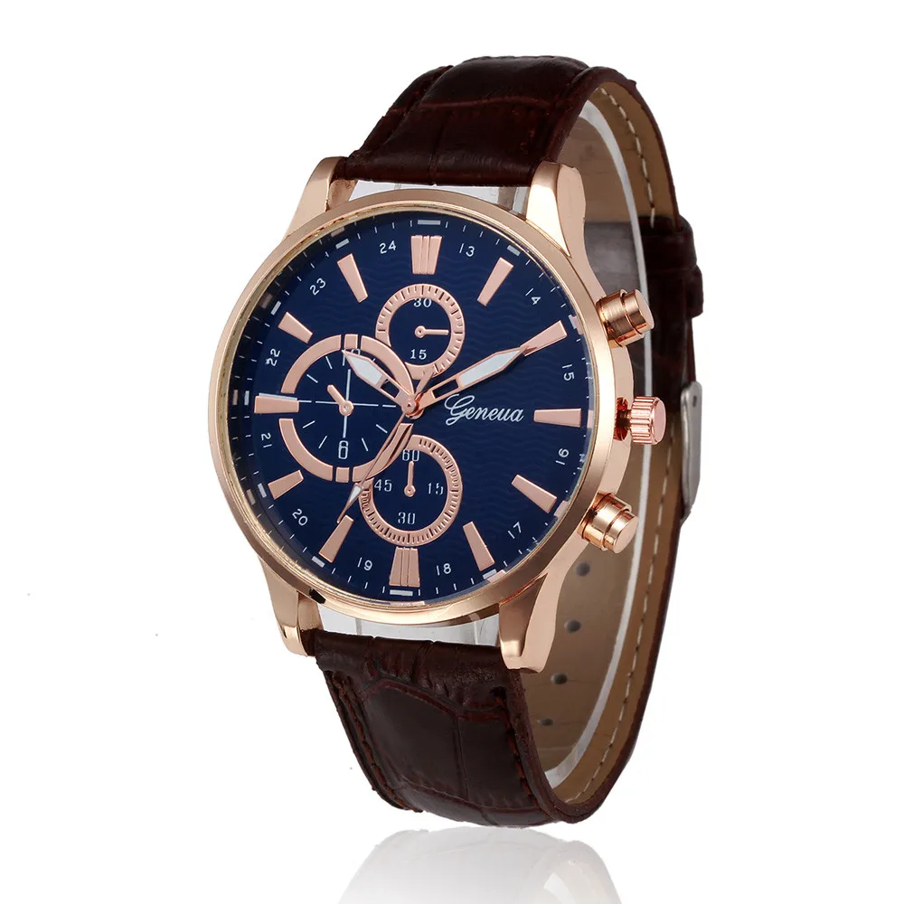 

GENEVA Masculino Luxury Brand Men's Business Watches Retro Geneva Wrist Watches Mens Leather Military Sport Watch Clock #Zer
