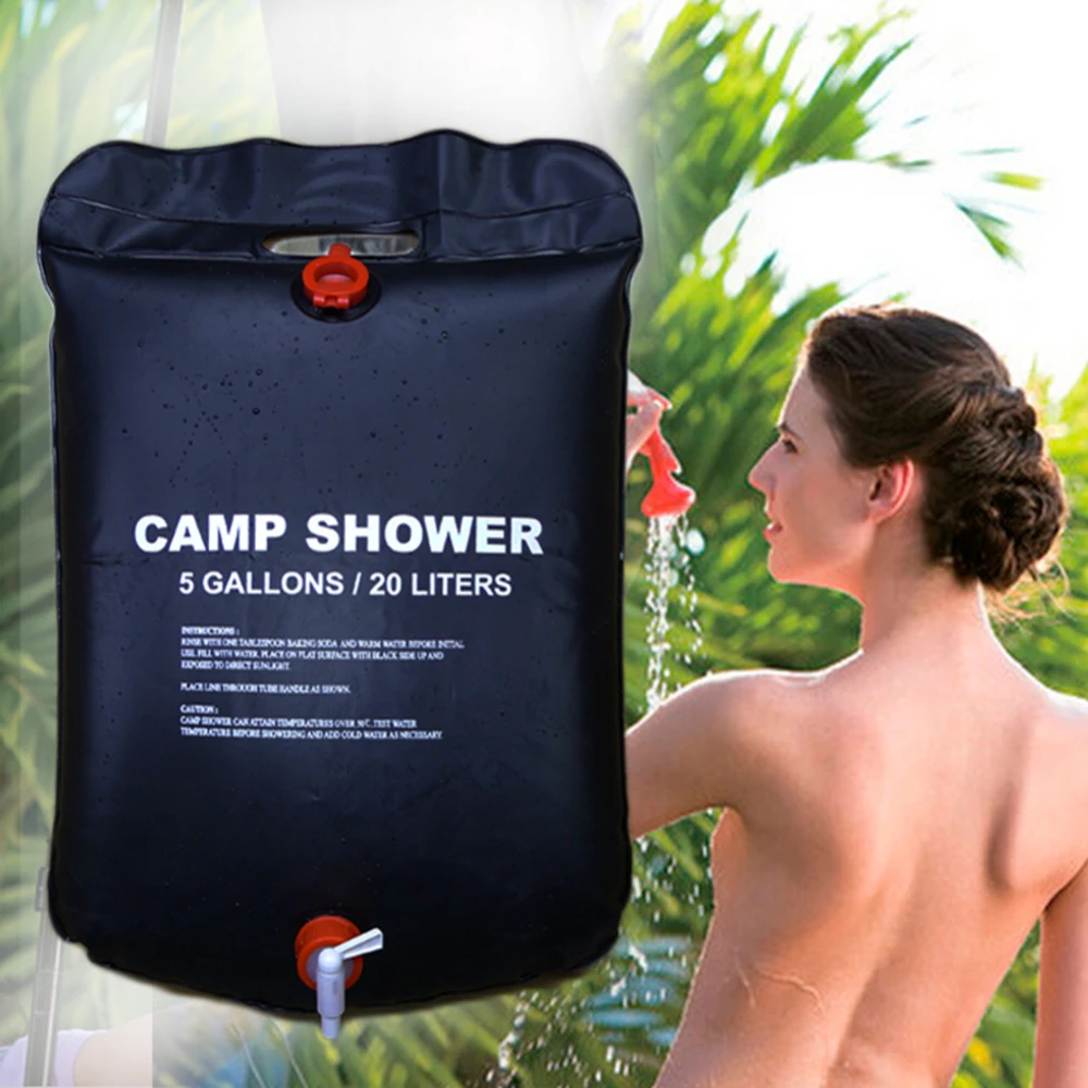 

20L Solar Camping Shower Bag Outdoor Hiking Heated Bathing Water Bag 31*15.5*5cm Portable Water Storage Bag