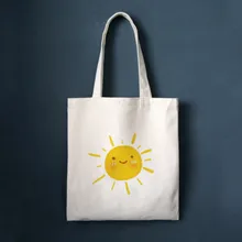 Солнцезащитная сумка для покупок с принтом Повседневная прочная ткань Студенческая сумка на плечо Повседневная сумка большая емкость