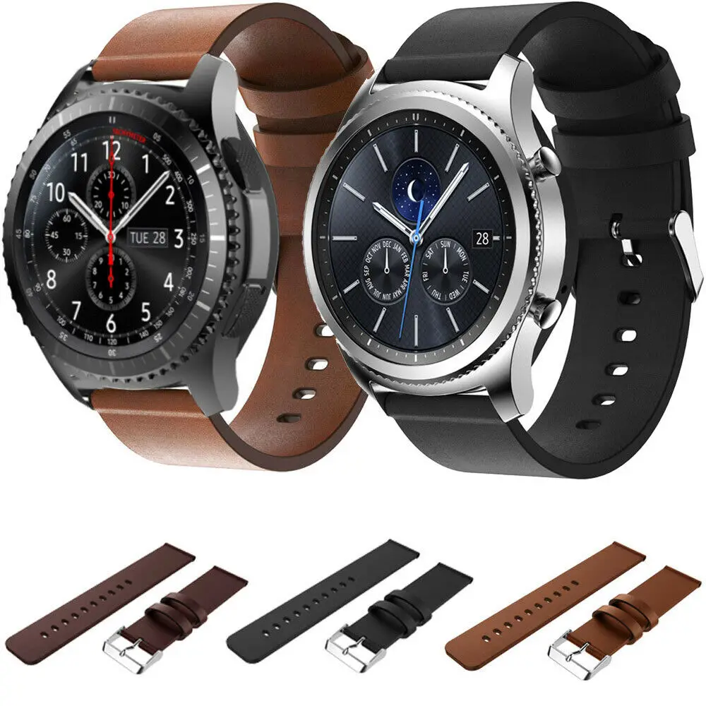 Ремешок из натуральной кожи для Samsung Gear S3 Frontier/Classic сменный Браслет смарт часов