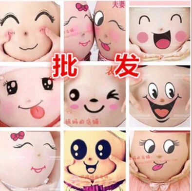 

24 style women photo props Pregnancy photographs belly painting photo stickers