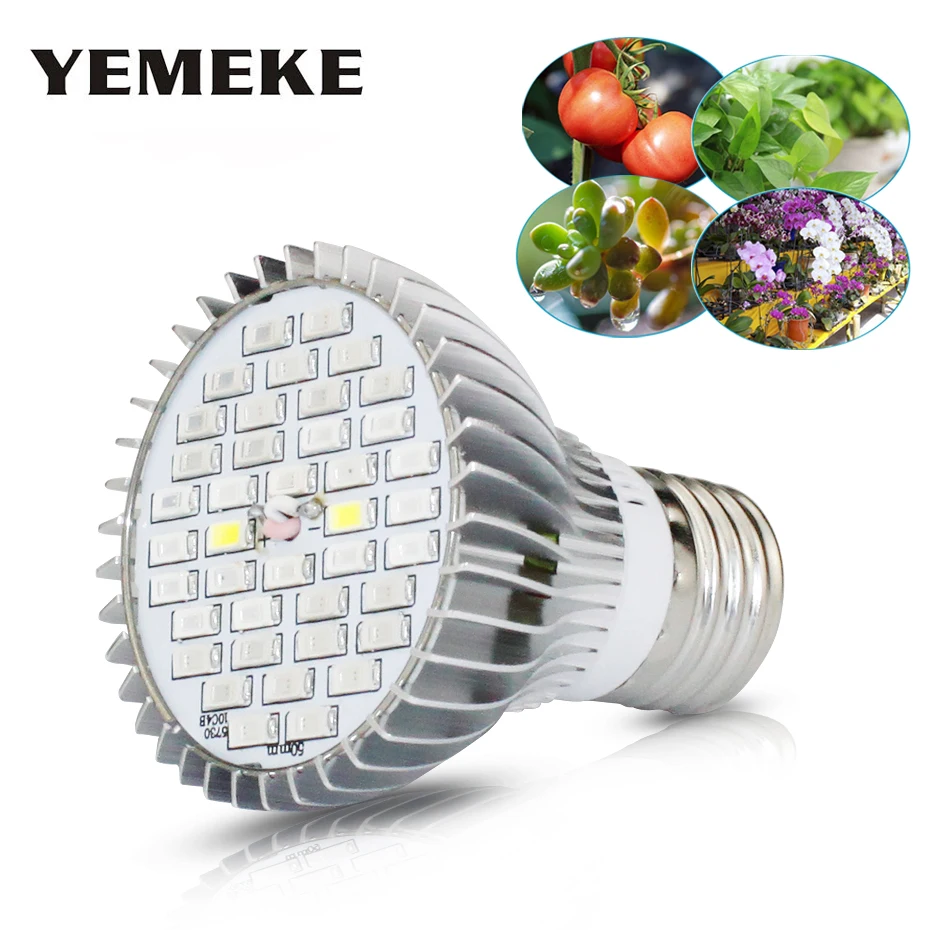 

Grow Light Full Spectrum E27 Led Grow Light 30W 50W 80W SMD5730 Red+Blue+White+IR+UV Phyto Lamp For Flower Hydroponics System