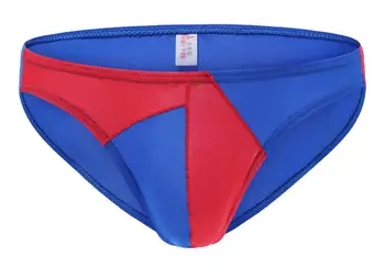

Sexy Gay Underwear Men Briefs Shorts Thin Ice Silk Panties Man Patchwork Low Waist U Convex Pouch Underpants Cueca calzoncillos