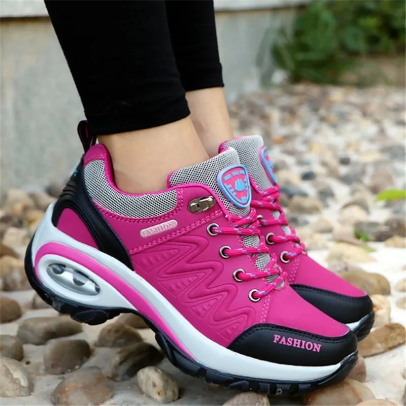 

LZJ New 2019 women sneakers high quality leather suede air damping casual shoes non-slip women shoes tenis feminino size 35-40