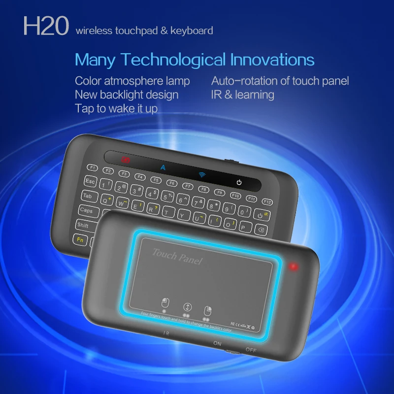 New H20 2.4G Wireless Backlight Mini Keyboard Touchpad
