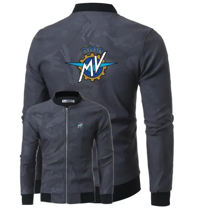 

Spring Autumn Casual Camouflage Slim Men Bomber Jacket Male MV Agusta Print Overcoat Men's Baseball Jackets Coat