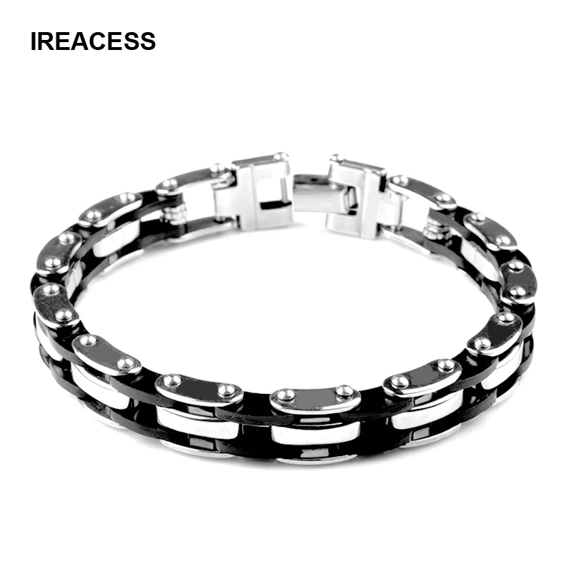 

Fashion Men's Bracelet Stainless Steel Black Motorcycle Chain Bracelet Rock Hippie Male Bracelet For Cool Boy