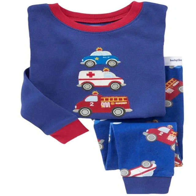 Winter newest baby boys and girls ambulance pajamas Fire engines