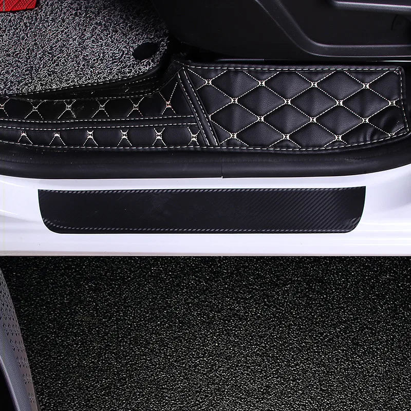 Углеродное волокно Печатный автомобильный порог пластина Добро пожаловать Подножки дверь защитная наклейка крышка для Smart Fortwo ForFour