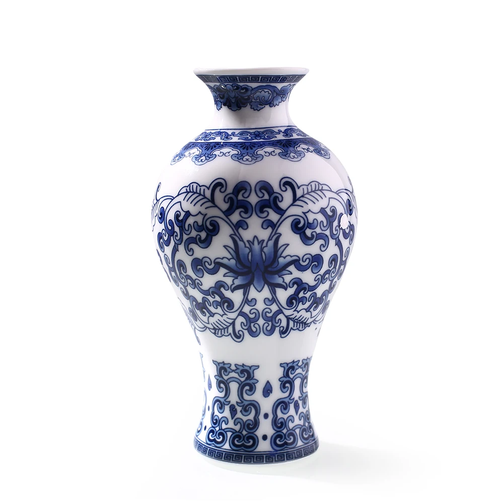 Винтажный Декор для дома керамическая вазы Китайский голубой и белый фарфор с узором