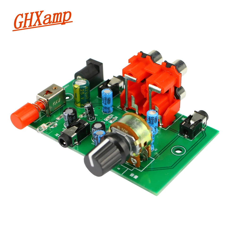 GHXAMP NE5532 Audio Signal Preamplifier Board Gain 20db 3 5mm jack interface Headphone Driver AMP With Volume Adjustment 1pc