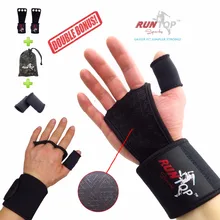 RUNTOP Crossfit WODS хват тренировочный перчатки 1" повязка на запястье поддержка тяжелой атлетики Powerlifting тренировки фитнес тренажерный зал рука ладонь