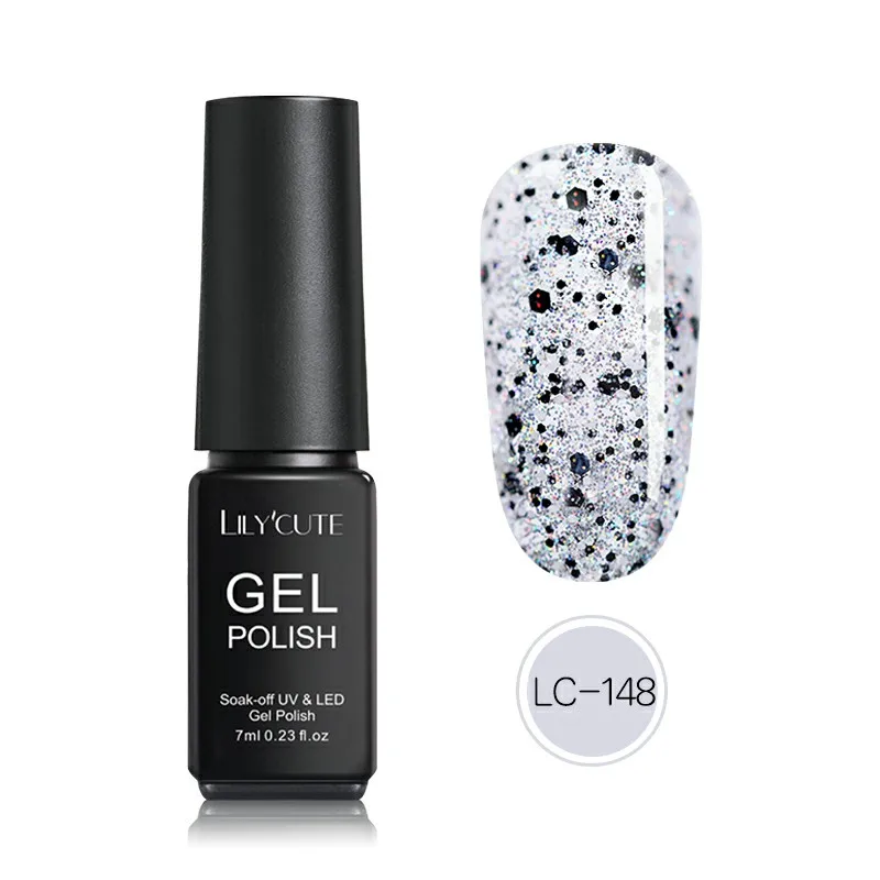 LC-148 LILYCUTE, 7 мл, Гель-лак для ногтей, розовый, фиолетовый, белый, блестящий, УФ светодиодный, Гель-лак, впитываемый, для ногтей, художественный Гель-лак для ногтей - Цвет: LC-148