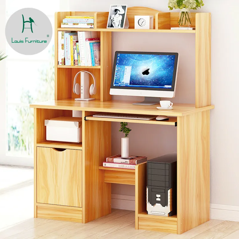Louis Fashion Computer Desks Simple Bookshelf Combined Household