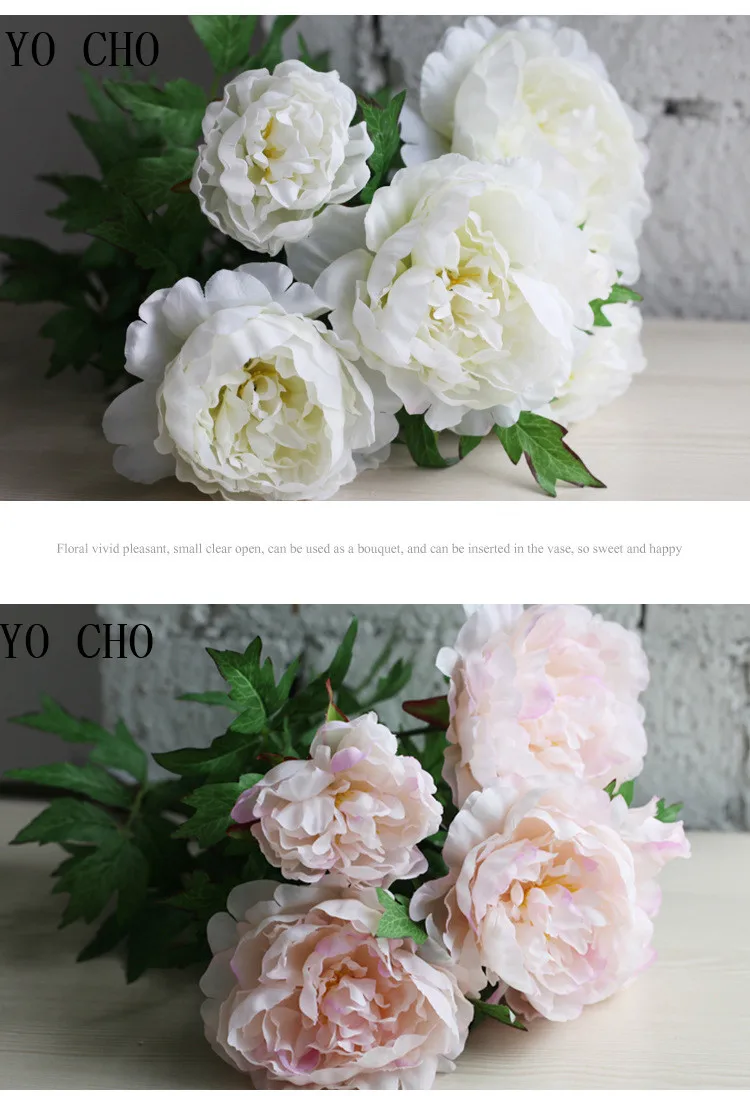 2018 Beautiful Rose Peony Artificial Silk Flowers small bouquet flores home party spring wedding decoration mariage fake Flower (4)