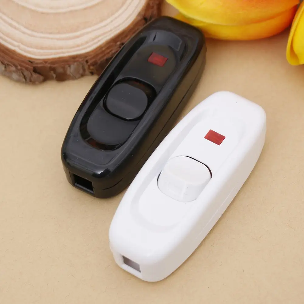 

1Pc Useful Table Lamp Desk Light On/Off Indicator Cord Switch Inline 110 250V LED Light Push Button Switch Drop ship