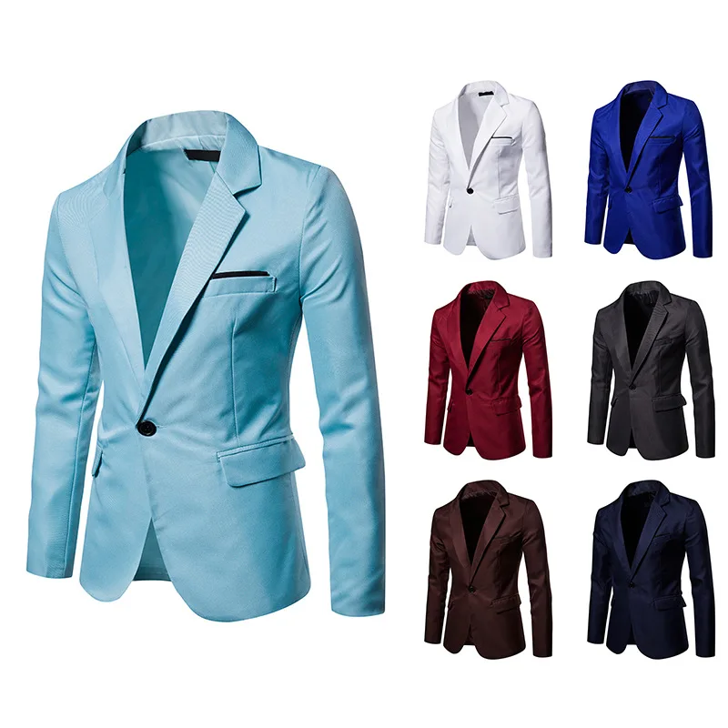 HCXY Autumn Fashion Suit Mens Casual Solid Color Blazer Slim Fit Classic Male Suits Jacket Masculino Blazers Men Size S-XXL