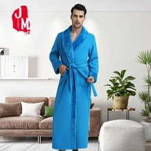 Зимний халат мужской фланелевый длинный коралл, овечья шерсть, халат для ванной мужской теплый длинный рукав толстый банный халат мужской кимоно сон японский M L XL
