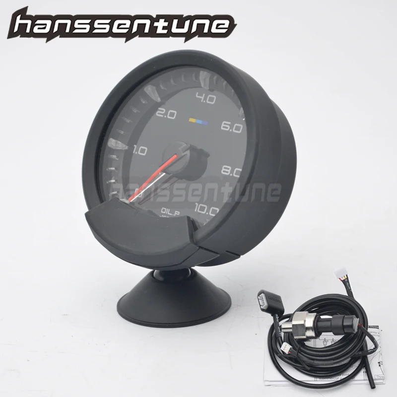 

HANSSENTUNE 2.5" 63mm 7 Color LED Smoke Face Oil Pressure Meter Car Gauge With Sensor