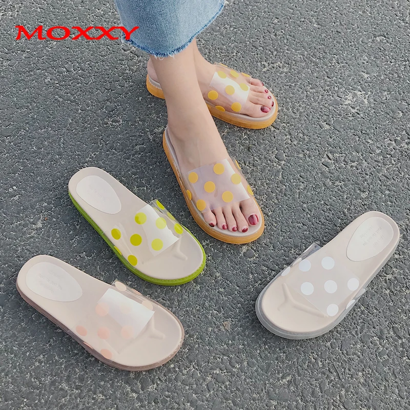 

2019 New Transparent Slippers Women Shoes Rubber Jelly Slides Women Summer Beach Slippers Indoor Home Shoes zapatos de mujer
