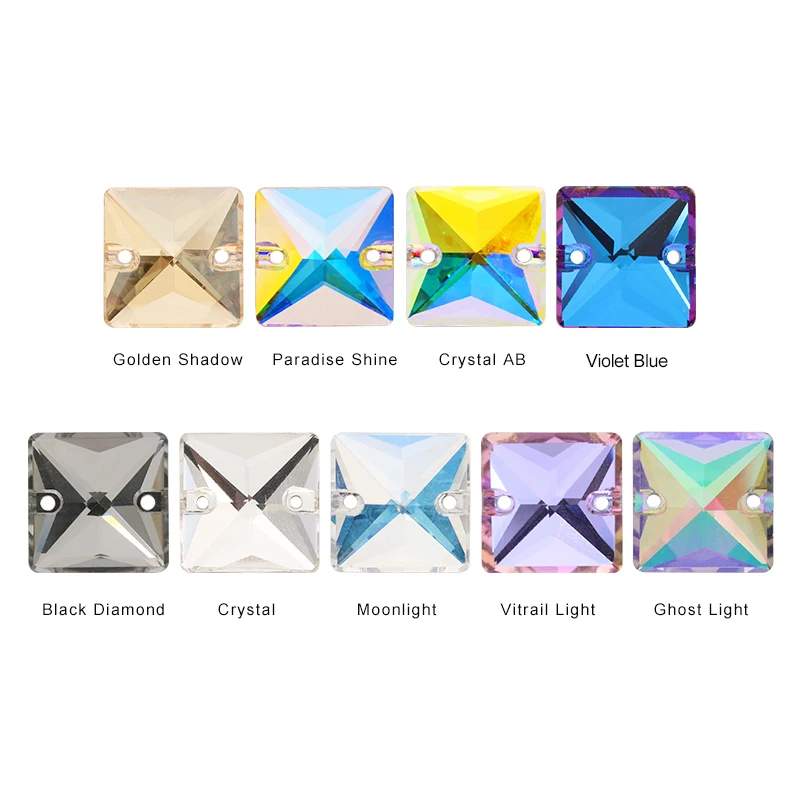 

22MM #3240 Square Sew On Crystal K9 AAAAA Flat Back Dress Glass Stones Sewing Rhinestone Stones For Jewlery Clothes