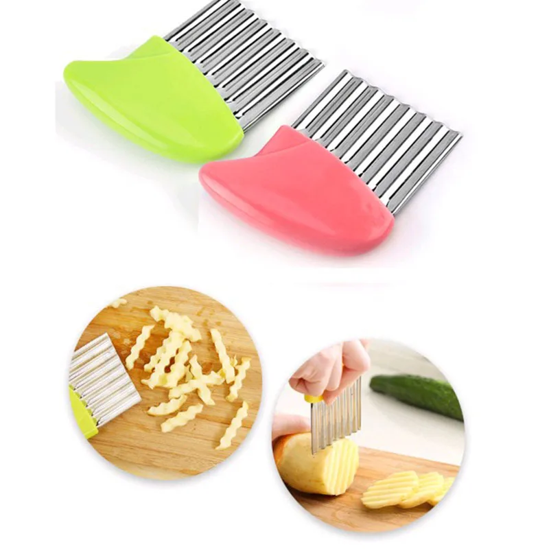 

Hoomall 1pc French Fries Cutter Vegetable Knives Fruit Vegetable Slicer Potato Stainless Steel Potato Chips Making Peeler Cut
