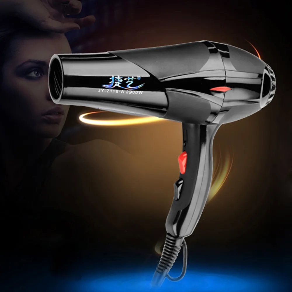 

New Professional Hair Dryer 2900W Black Hair Dryer Adjustable Heat Settings Pro Salon Ionic Ceramic Blow Dryer Free Shipping